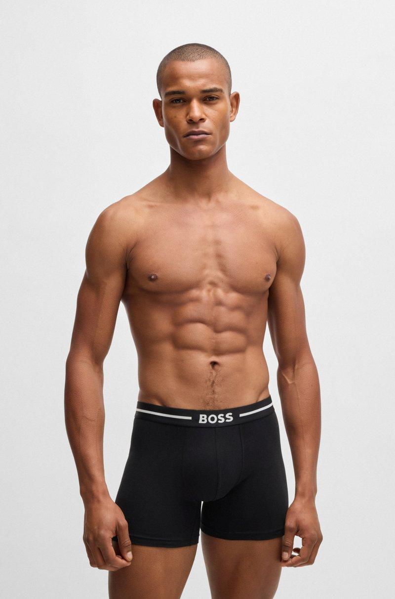 Hugo Boss Paquete de tres calzoncillos bóxer de algodón elástico con logo Promoción trimestral