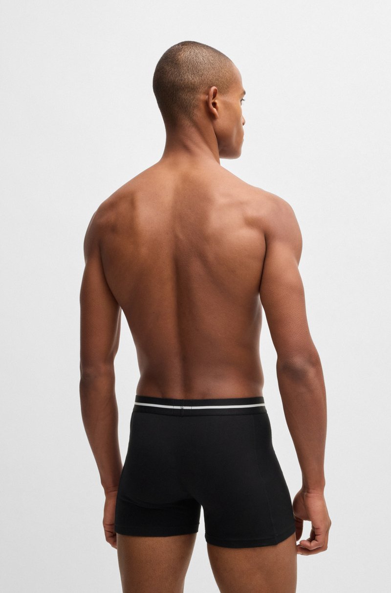 Hugo Boss Paquete de tres calzoncillos bóxer de algodón elástico con logo Promoción trimestral