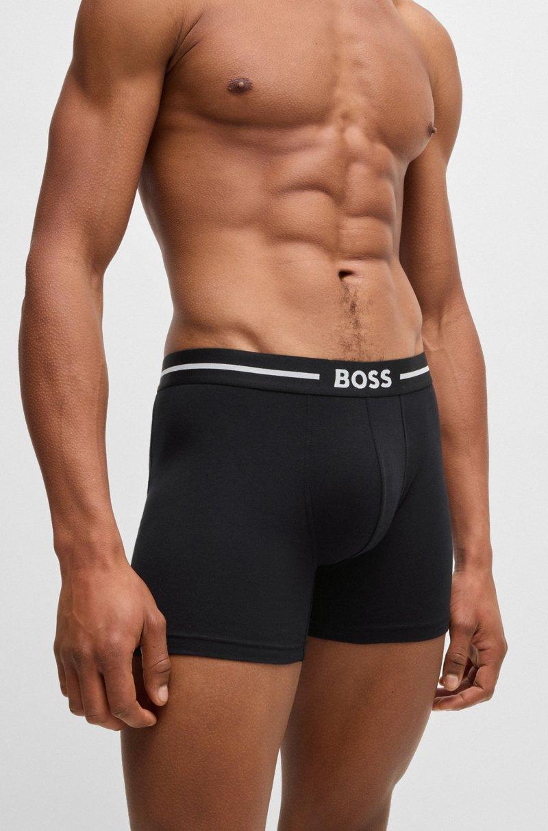 Hugo Boss Paquete de tres calzoncillos bóxer de algodón elástico con logo Promoción trimestral
