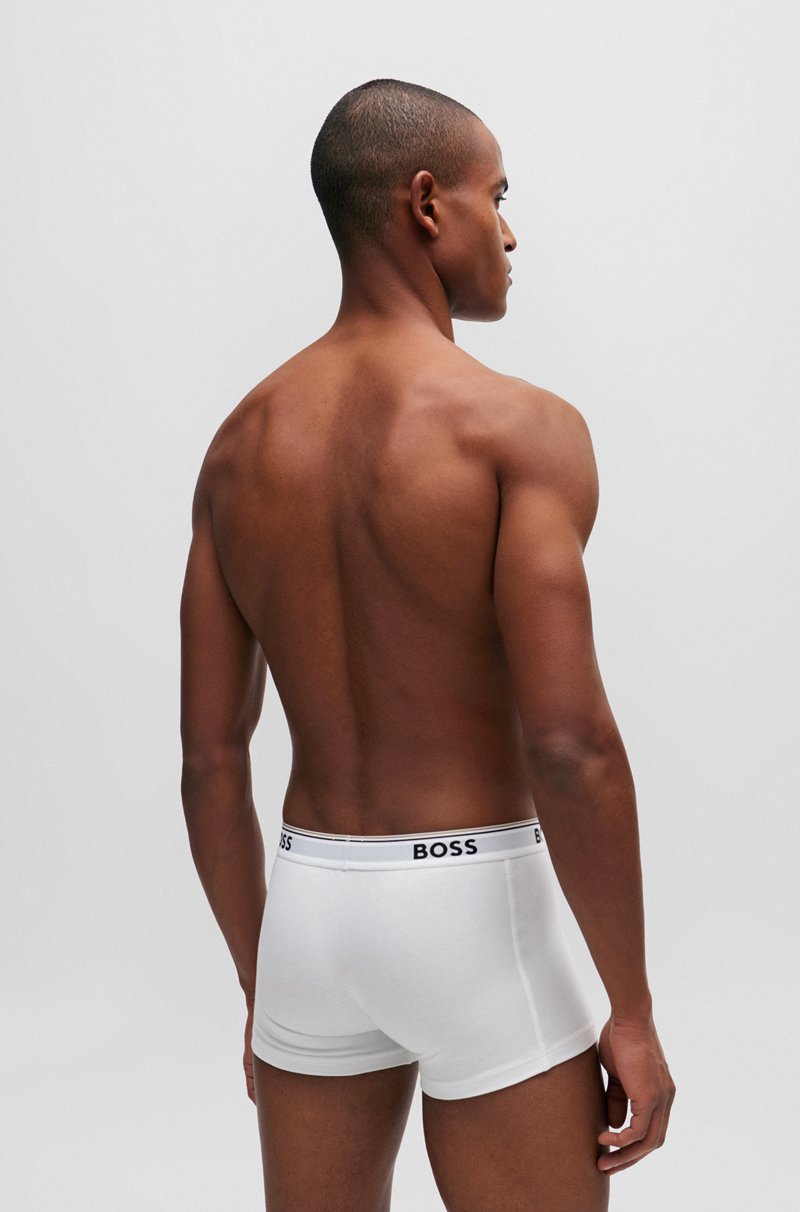 Hugo Boss Paquete de tres calzoncillos de algodón elástico con logo en la cinturilla Grandes descuentos