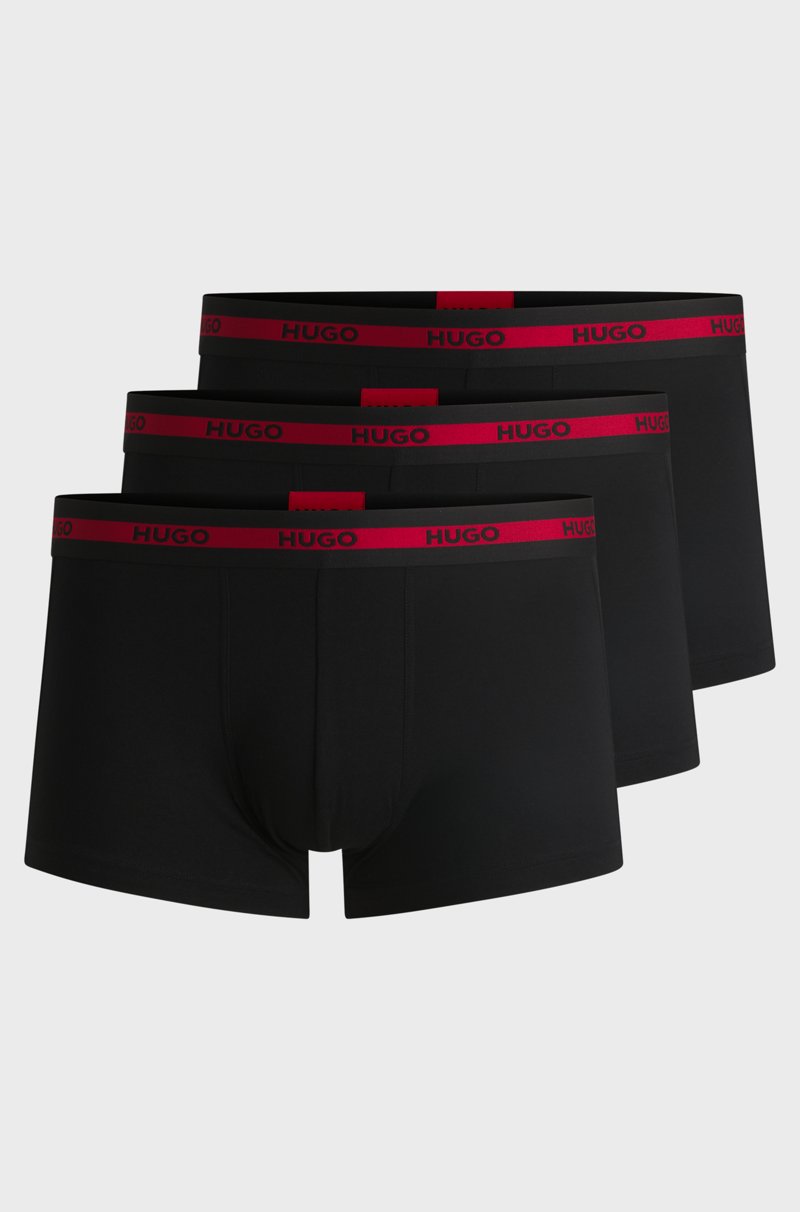 Hugo Boss Paquete de tres calzoncillos en algodón elástico con logo en la cintura
