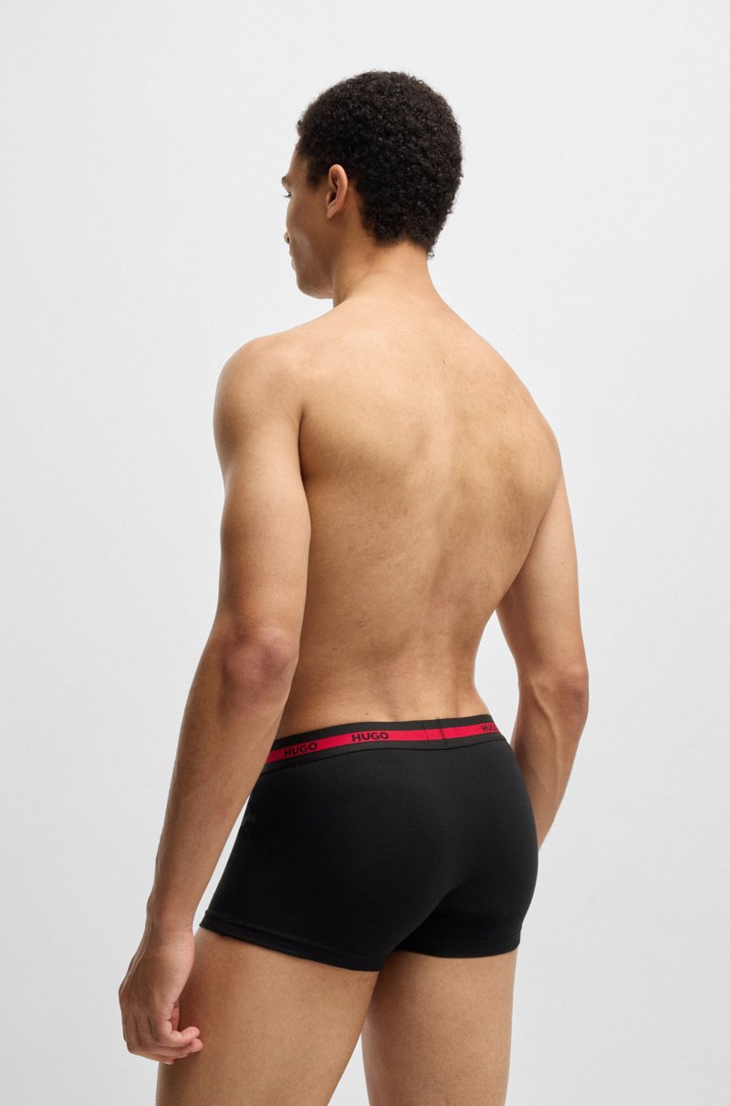 Hugo Boss Paquete de tres calzoncillos en algodón elástico con logo en la cintura Limitado a 3 días