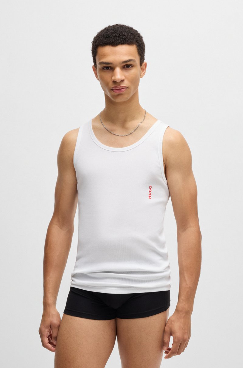 Hugo Boss Paquete de dos camisetas de tirantes de algodón elástico con logo Precios de Black Friday
