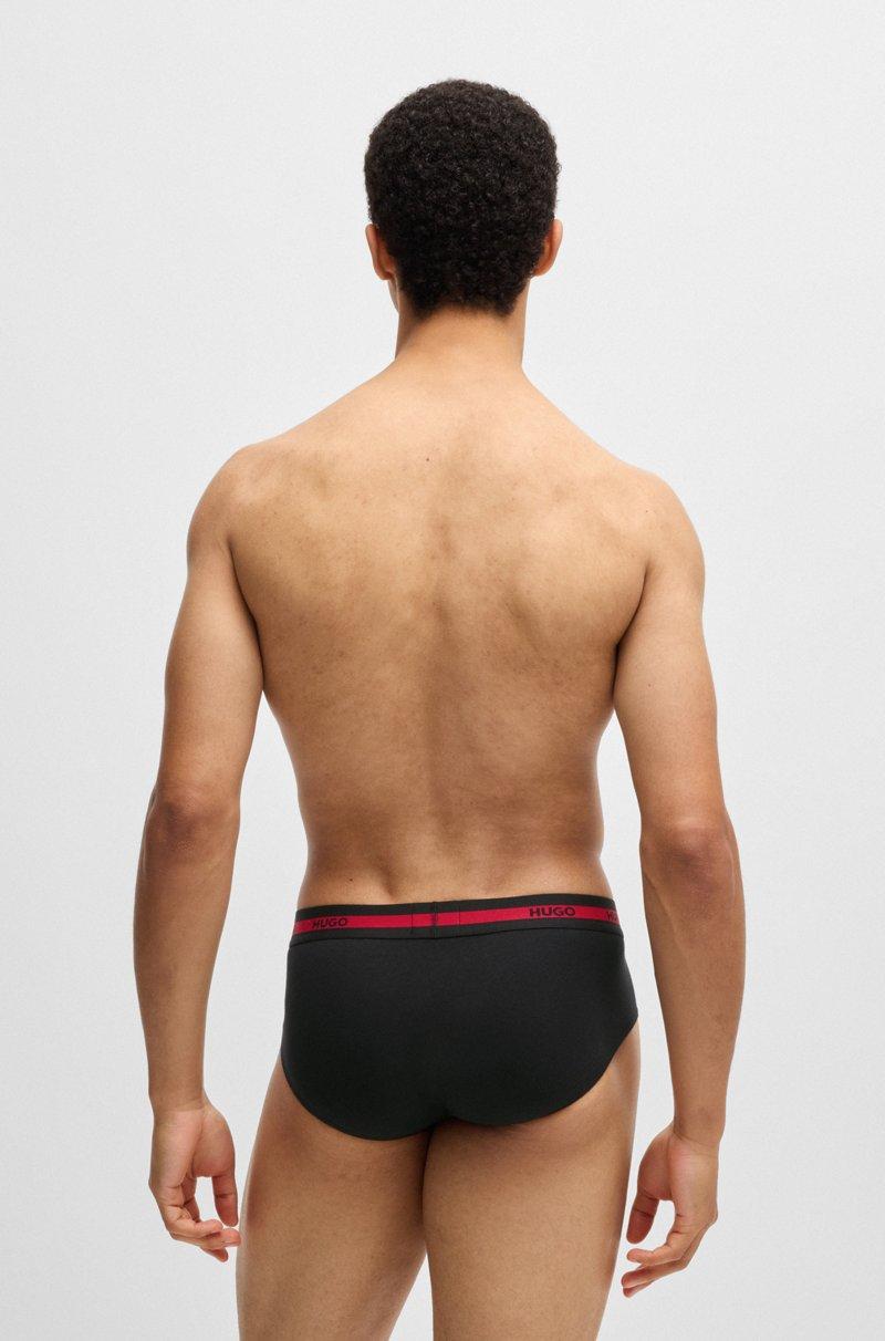 Hugo Boss Paquete de tres calzoncillos slip de algodón elástico con logos en la cintura En oferta