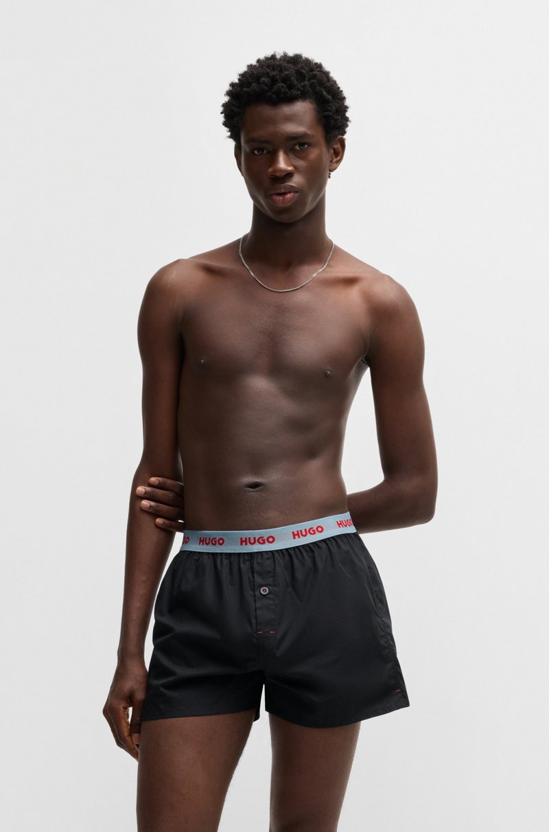 Hugo Boss Paquete de tres calzoncillos bóxer de algodón con logos en la cintura Descuentos del mes