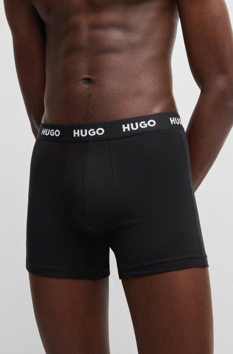 Hugo Boss Paquete de tres calzoncillos bóxer largos en algodón elástico Oferta exclusiva