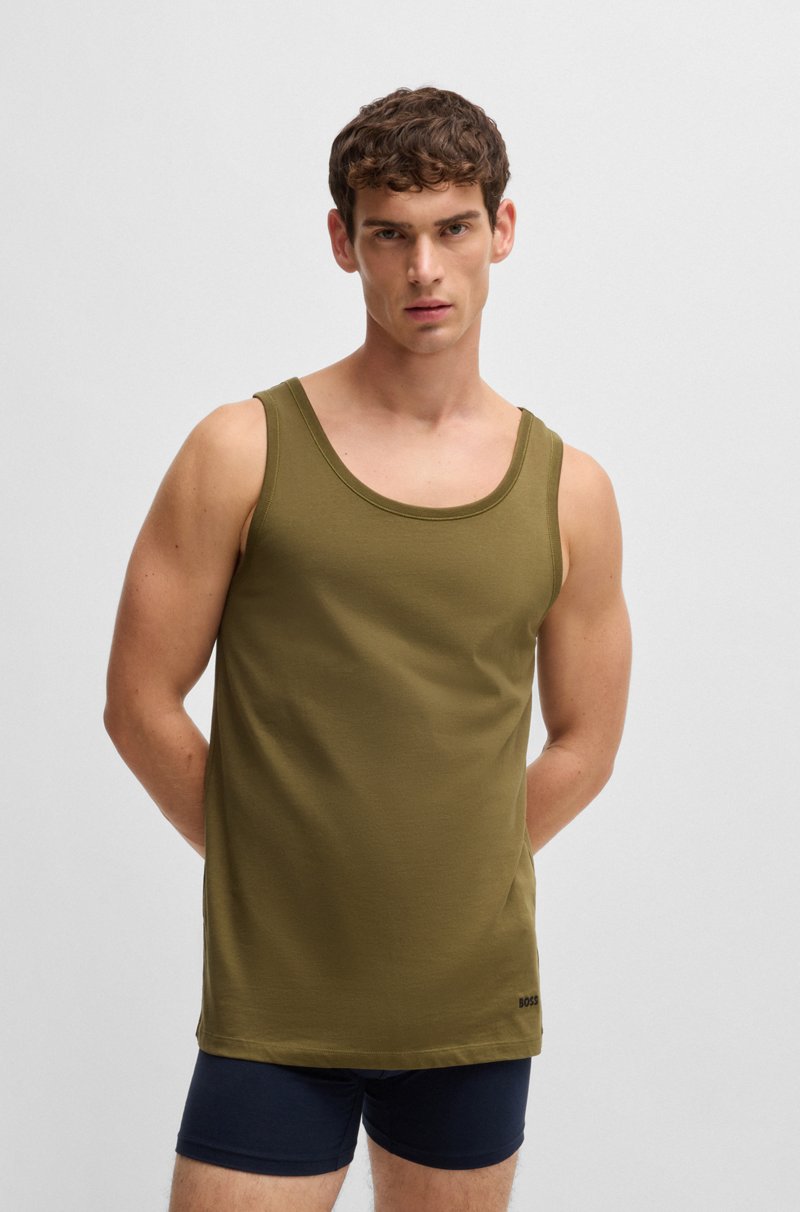 Hugo Boss Paquete de tres camisetas interiores de algodón con logos bordados Descuento por venta flash