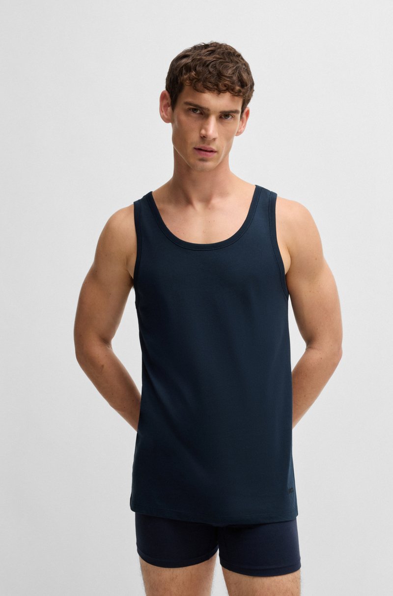 Hugo Boss Paquete de tres camisetas interiores de algodón con logos bordados Descuento por venta flash