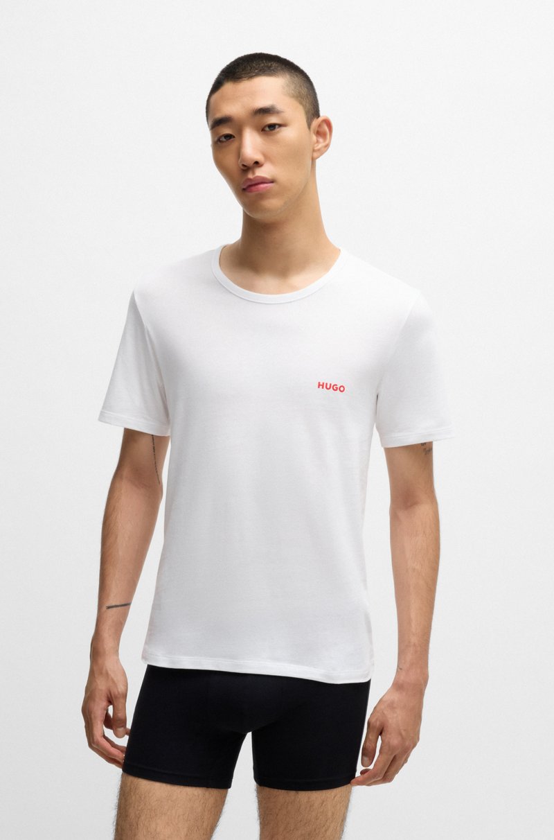 Hugo Boss Paquete de tres camisetas interiores de algodón con logo estampado Ofertas especiales