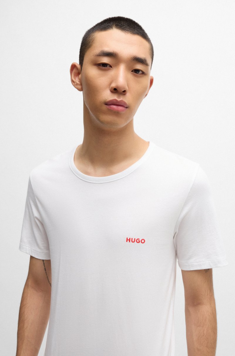 Hugo Boss Paquete de tres camisetas interiores de algodón con logo estampado Ofertas especiales