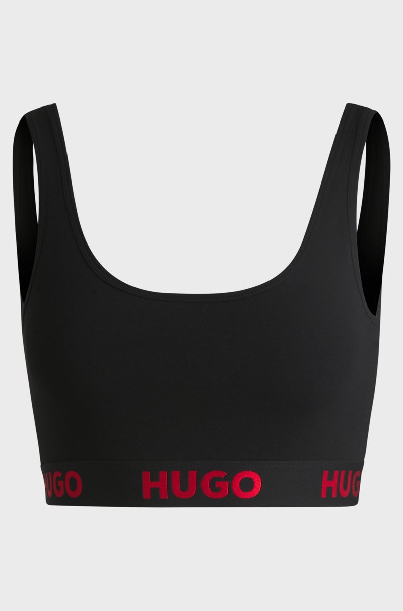 Hugo Boss Bralette de algodón elástico con logos en la cinta En línea