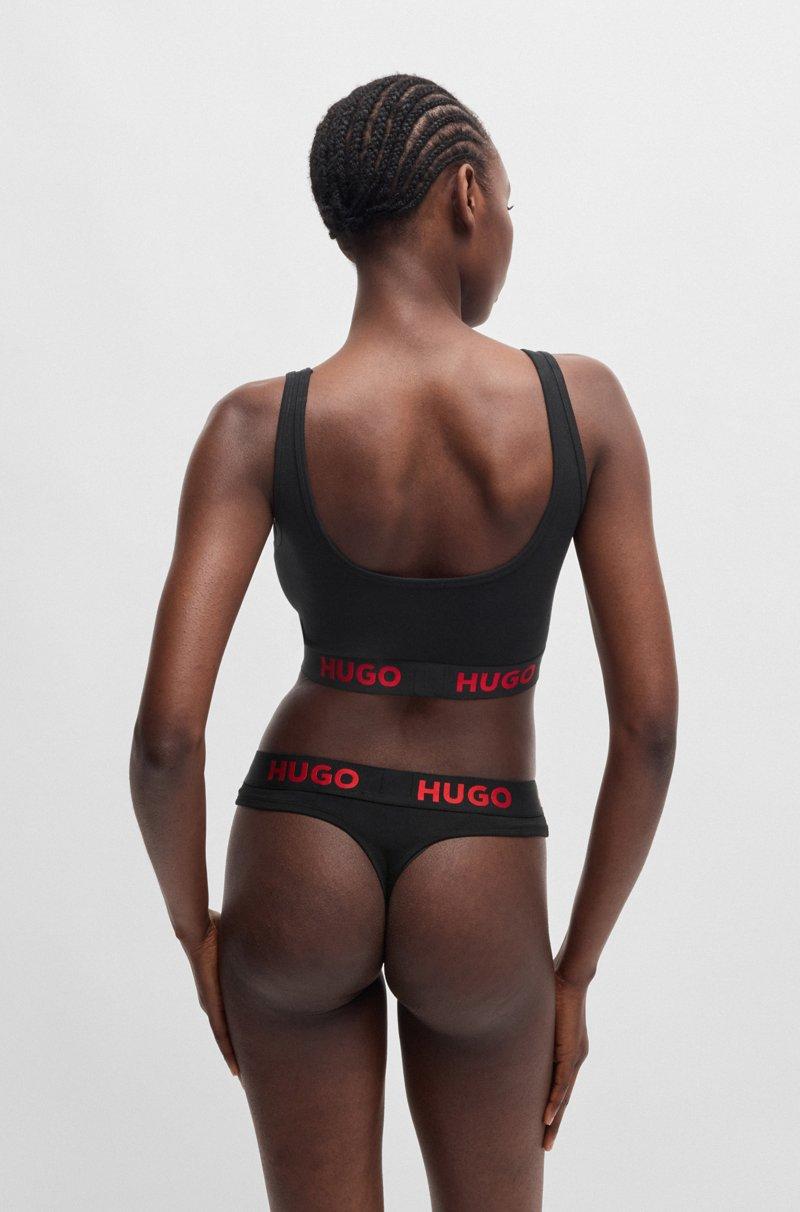 Hugo Boss Bralette de algodón elástico con logos en la cinta En línea