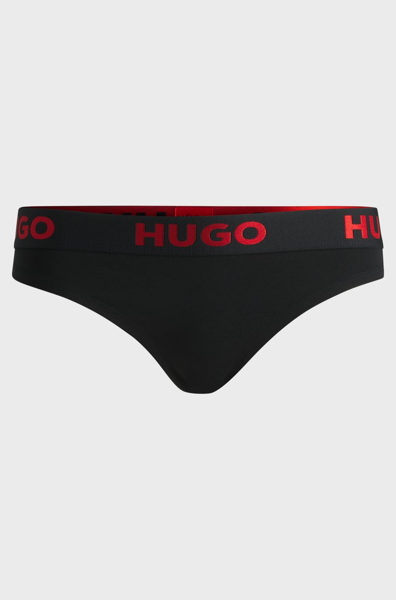 Hugo Boss Tanga de algodón elástico con logo en la cintura Outlet