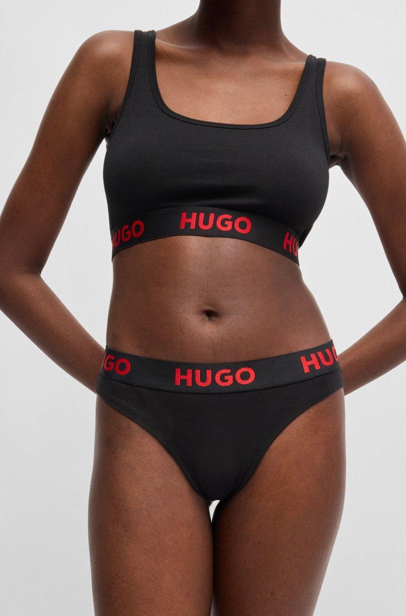 Hugo Boss Tanga de algodón elástico con logo en la cintura Outlet