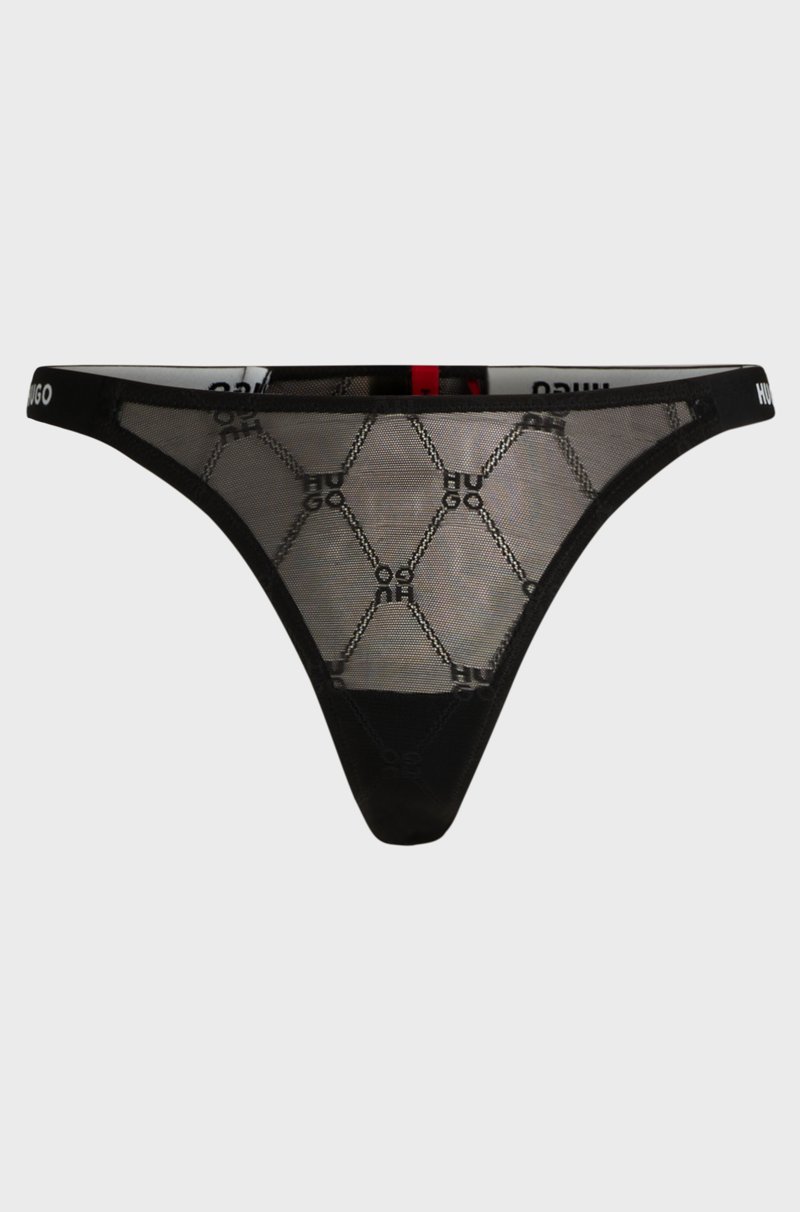 Hugo Boss Tanga con banda elástica de la marca y logos apilados Outlet online