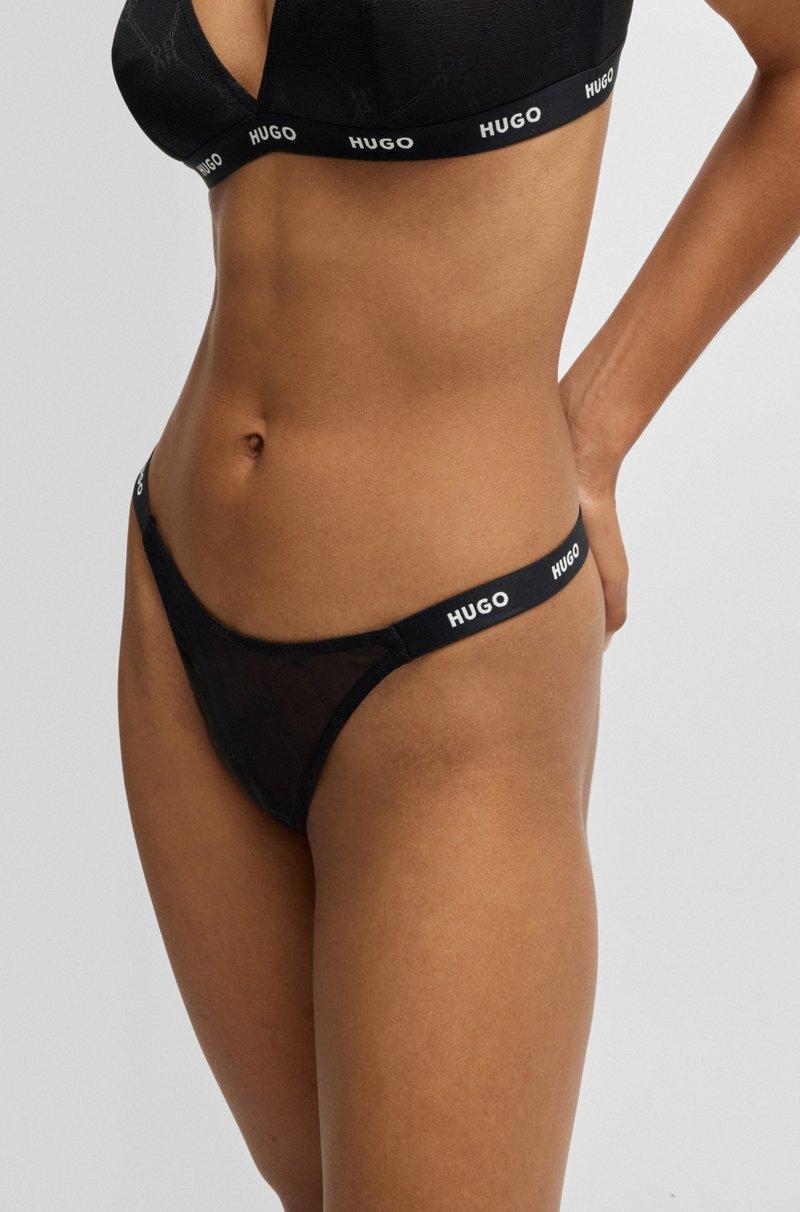 Hugo Boss Tanga con banda elástica de la marca y logos apilados Outlet online