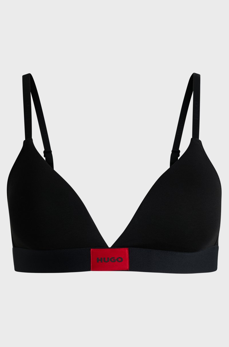 Hugo Boss Sujetador triangular de algodón elástico con etiqueta roja con logo Ofertas
