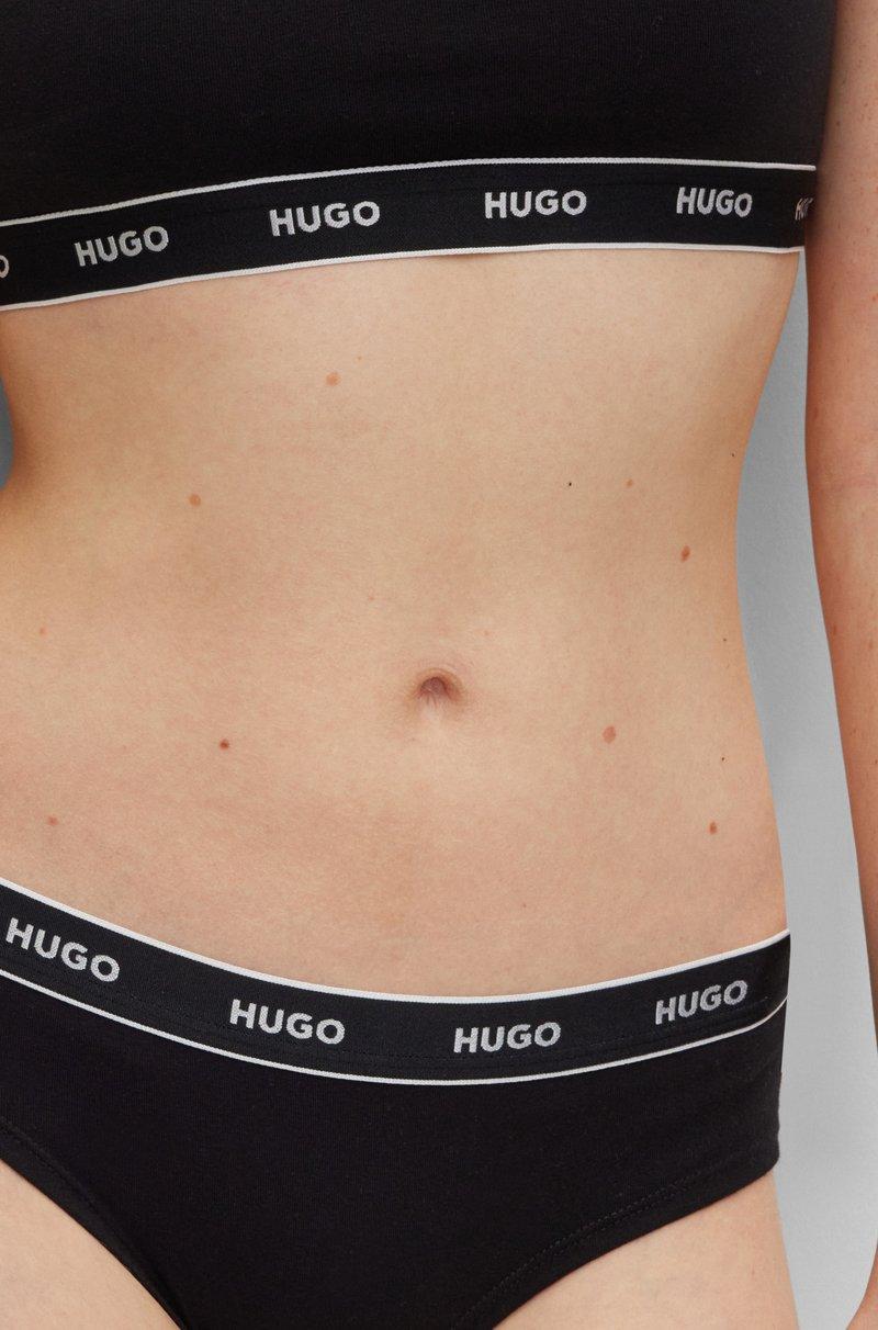 Hugo Boss Paquete de tres braguitas de algodón elástico con logos en la cintura Venta caliente