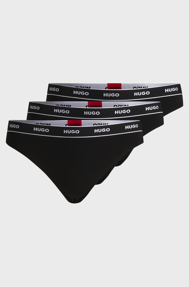 Hugo Boss Paquete de tres tangas con cintura de la marca Gran oferta
