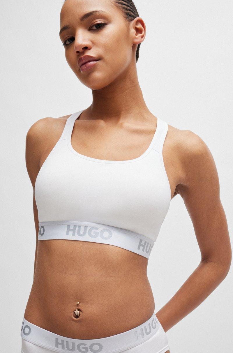 Hugo Boss Bralette de espalda cruzada de algodón elástico con cinta de logos Rebajas de fábrica