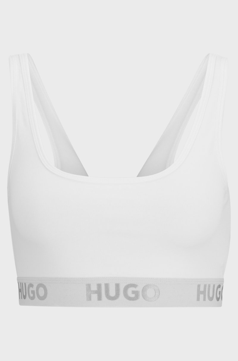 Hugo Boss Bralette de algodón elástico con logos en la cinta Ventas relámpago