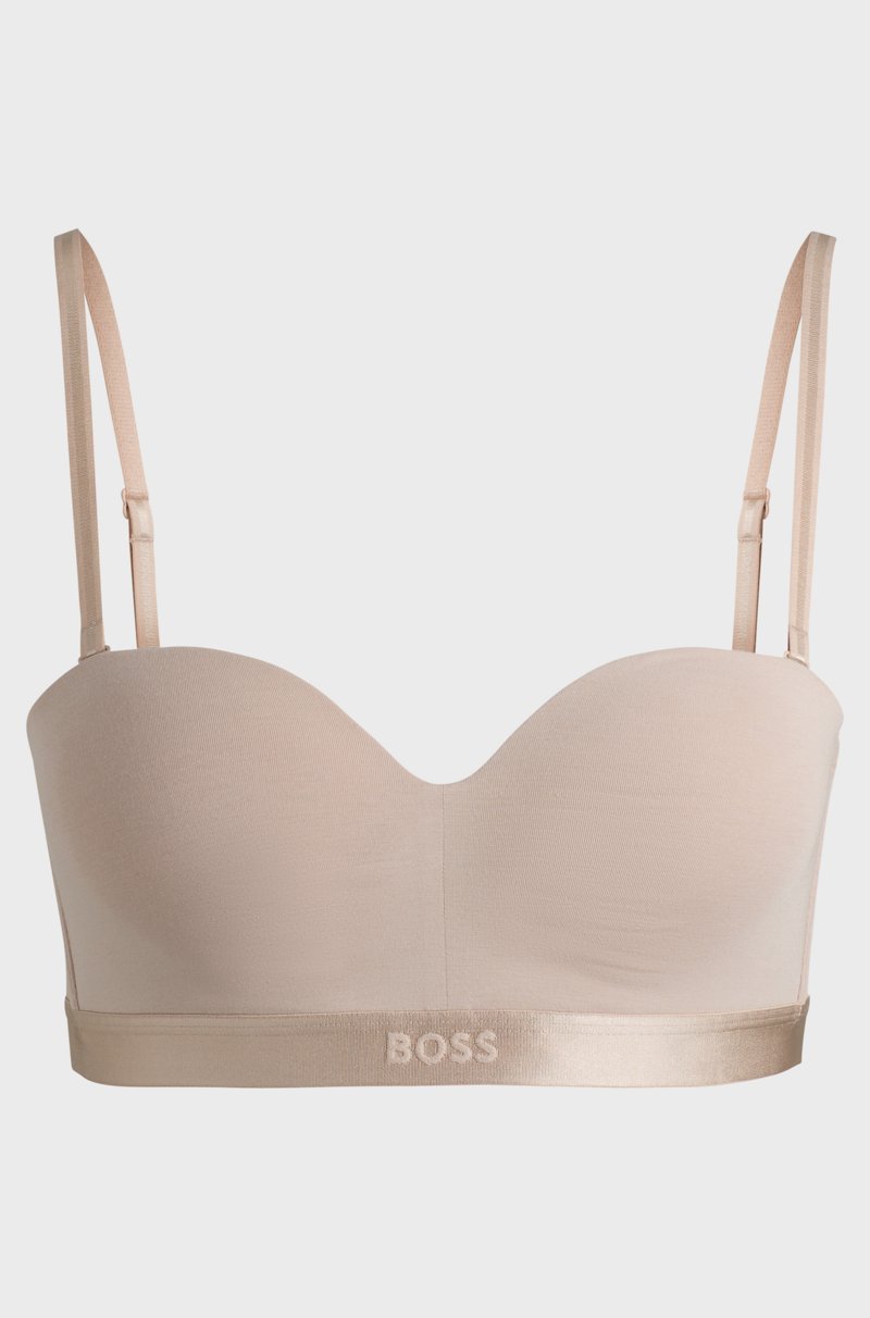 Hugo Boss Sujetador de algodón con cinta de la marca y tirantes desmontables Envío gratis