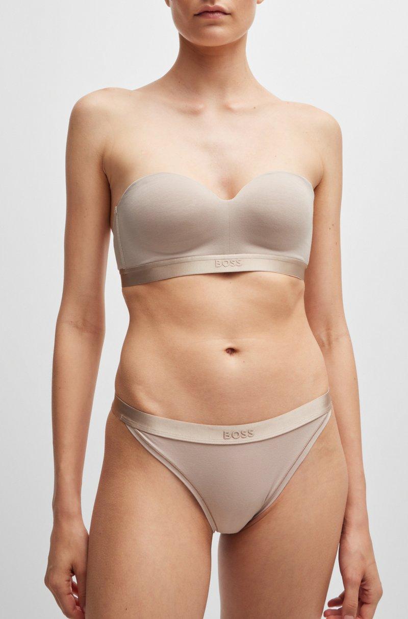 Hugo Boss Sujetador de algodón con cinta de la marca y tirantes desmontables Envío gratis