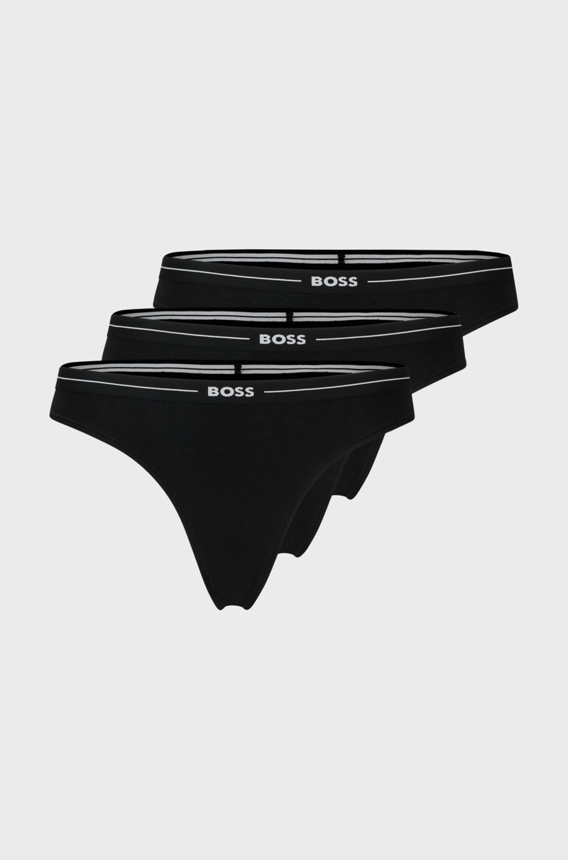 Hugo Boss Paquete de tres tangas de algodón elástico con logo en la cintura Últimos 3 días