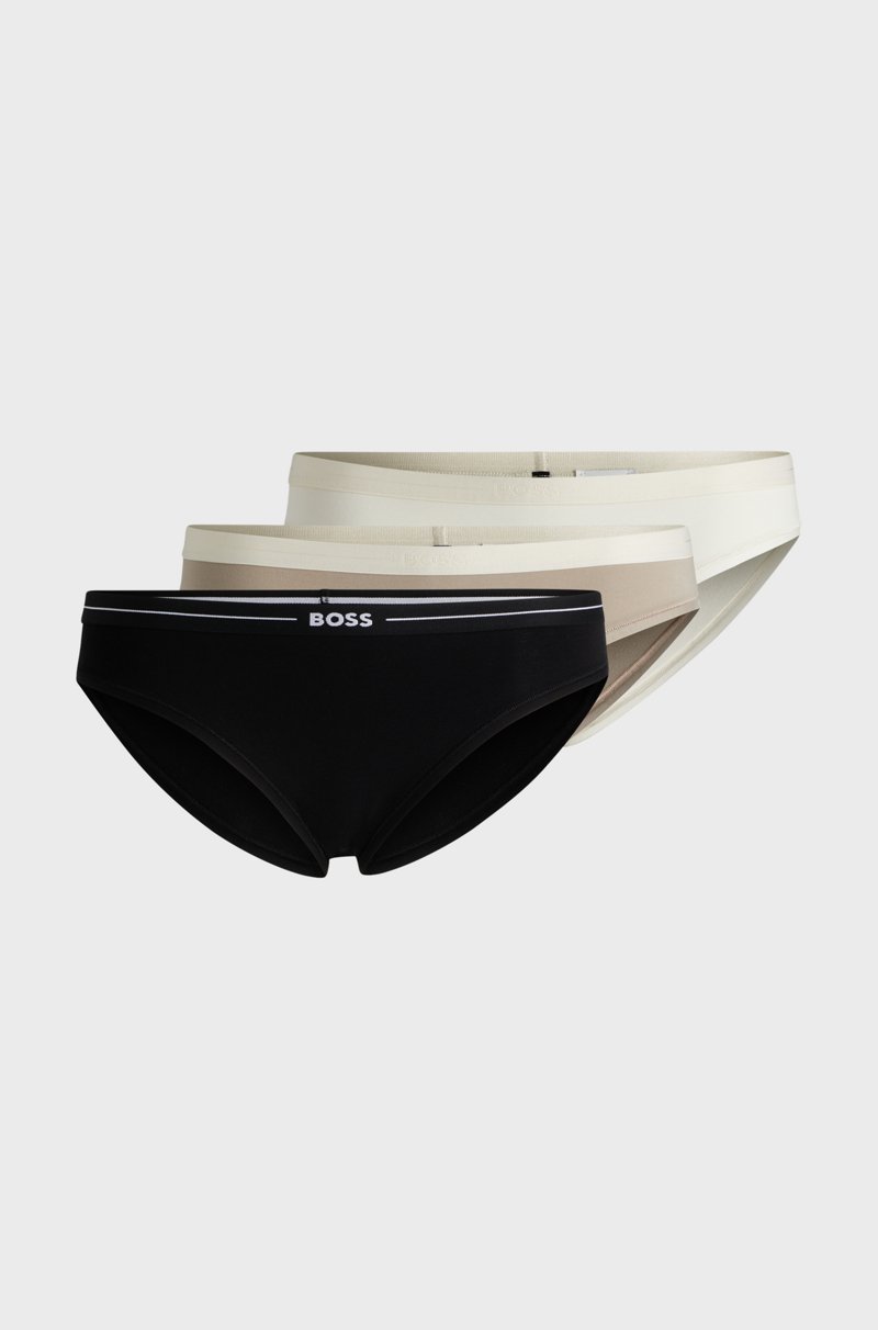 Hugo Boss Paquete de tres calzoncillos slip de algodón elástico con logo en la cintura Últimos 2 días