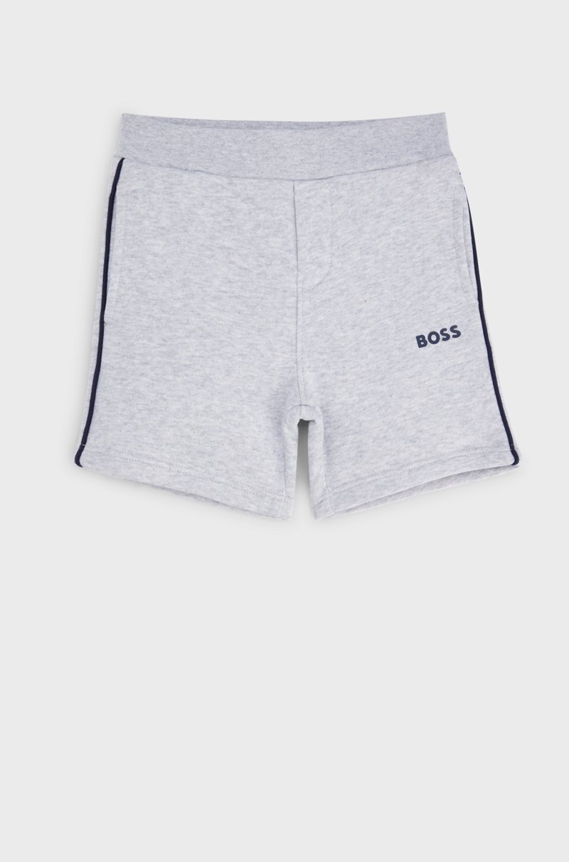 Hugo Boss Shorts para niños en mezcla de algodón con rayas y logo Solo queda un día