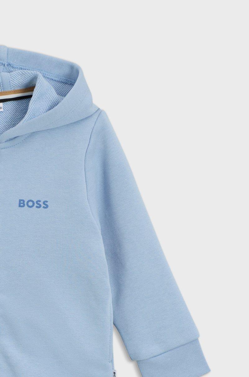 Hugo Boss Sudadera con capucha para niños de algodón con cremallera y logo estampado Superdescuento