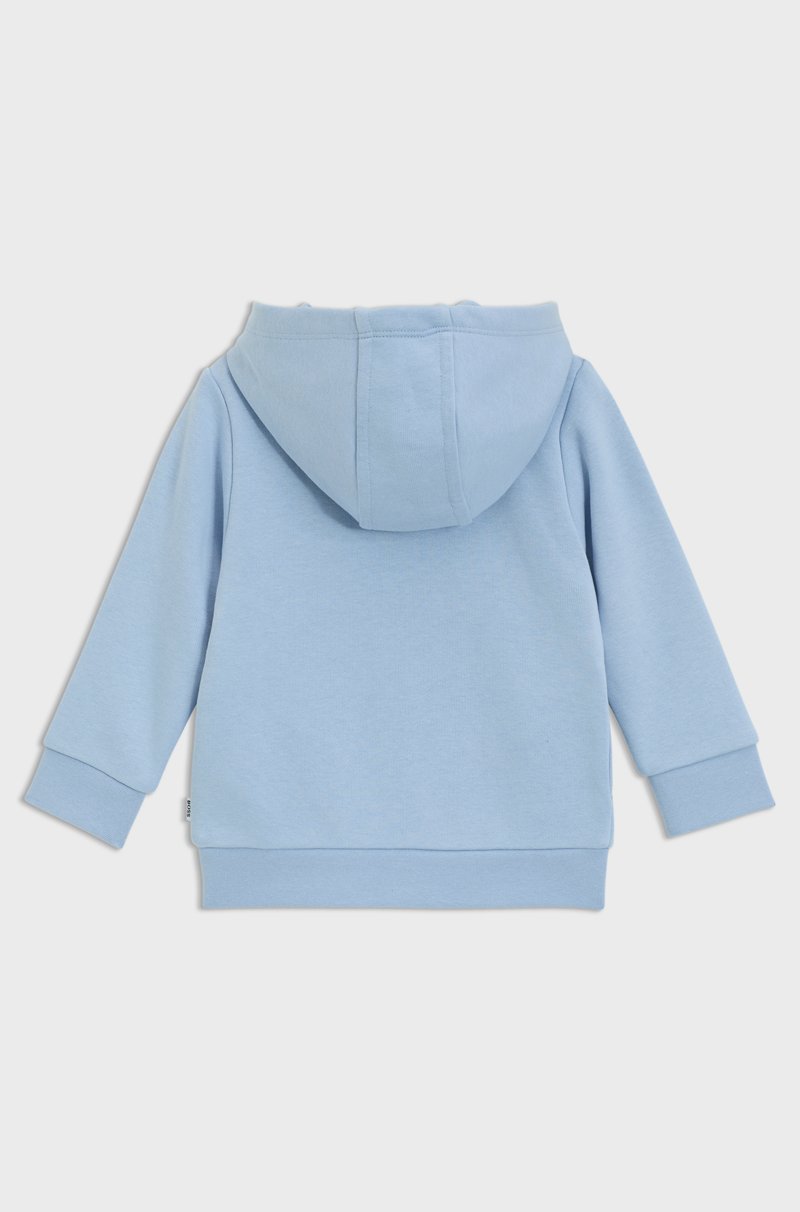Hugo Boss Sudadera con capucha para niños de algodón con cremallera y logo estampado Superdescuento