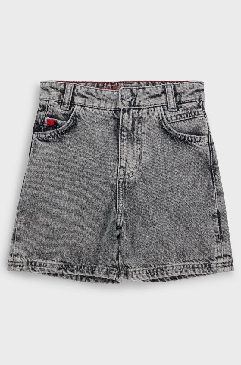 Hugo Boss Shorts holgados para niños en denim de algodón gris Liquidación