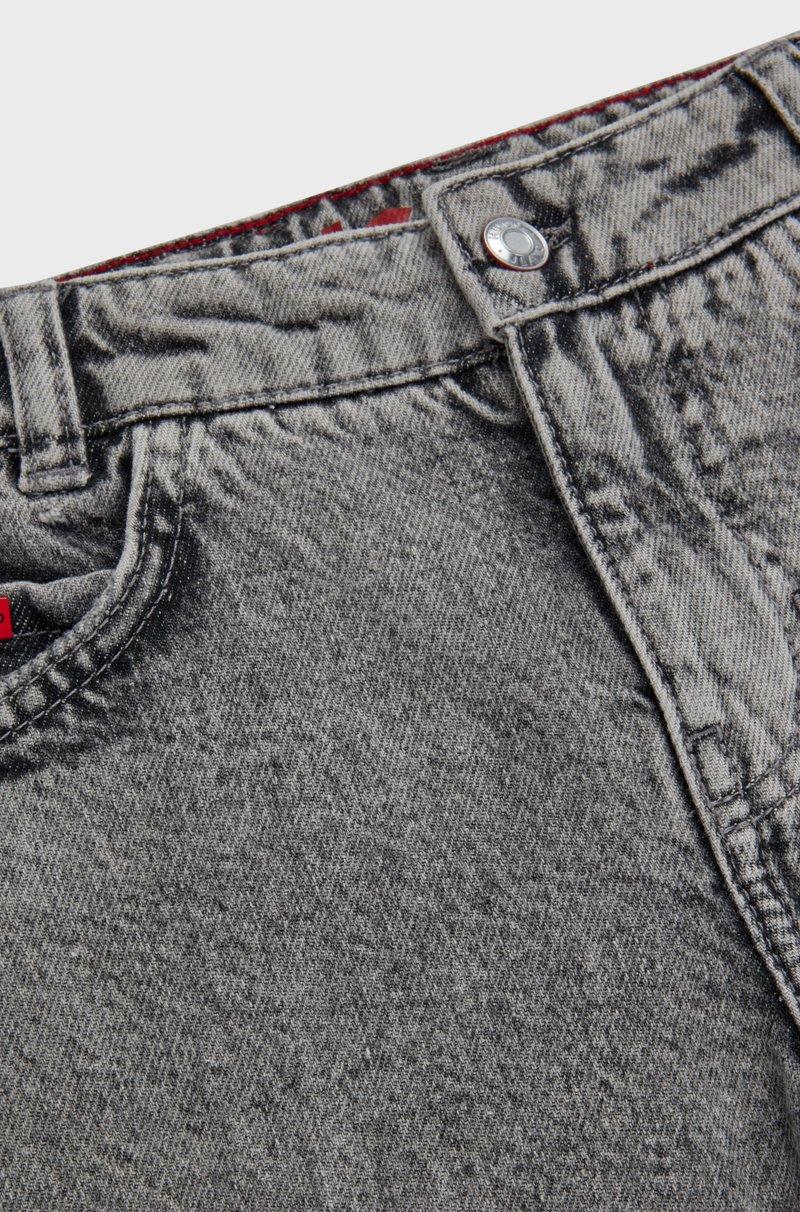 Hugo Boss Shorts holgados para niños en denim de algodón gris Liquidación