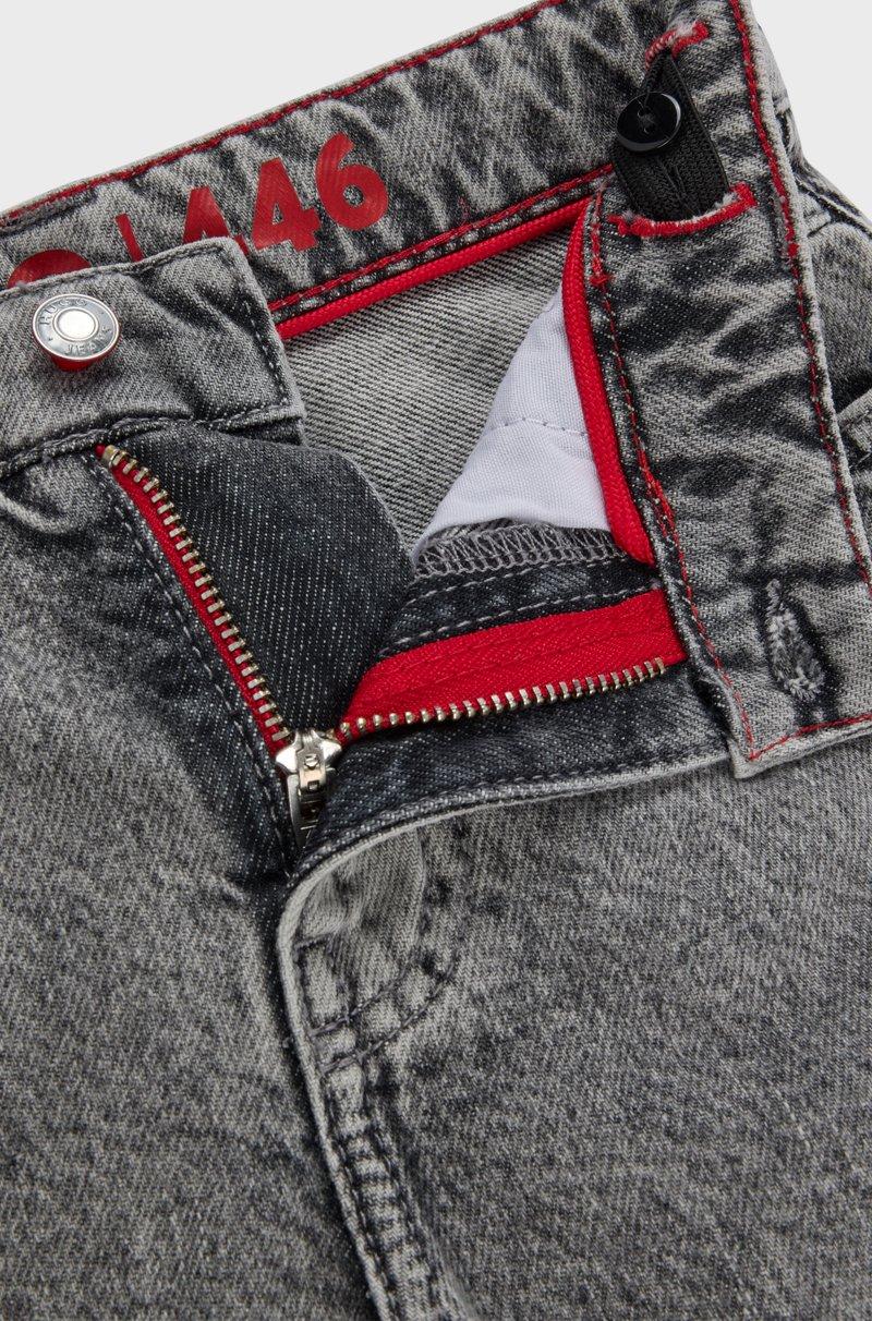 Hugo Boss Shorts holgados para niños en denim de algodón gris Liquidación