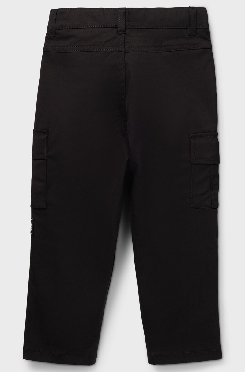 Hugo Boss Pantalones tapered fit en sarga de algodón elástico para niños Envío internacional gratuito