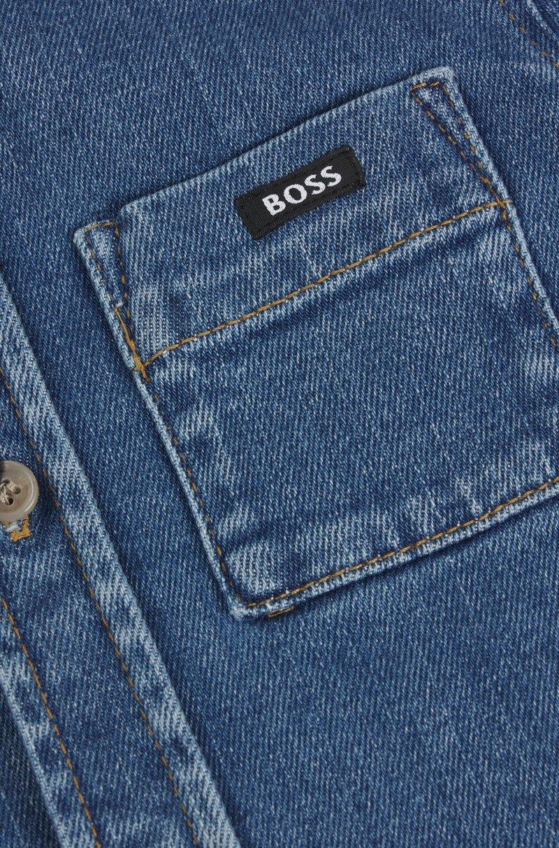 Hugo Boss Camisa de manga larga para niños en denim de algodón elástico Ahorra y exporta