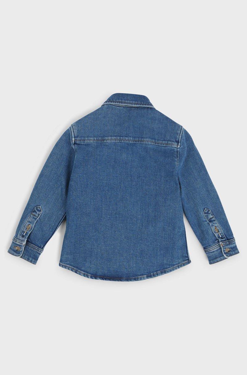 Hugo Boss Camisa de manga larga para niños en denim de algodón elástico Ahorra y exporta