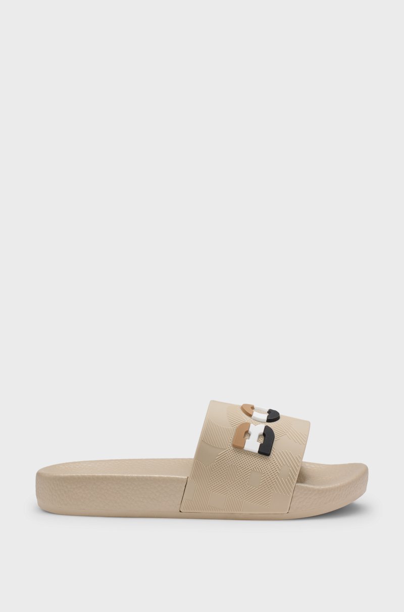 Hugo Boss Chanclas para niños con raya de la marca y logotipo