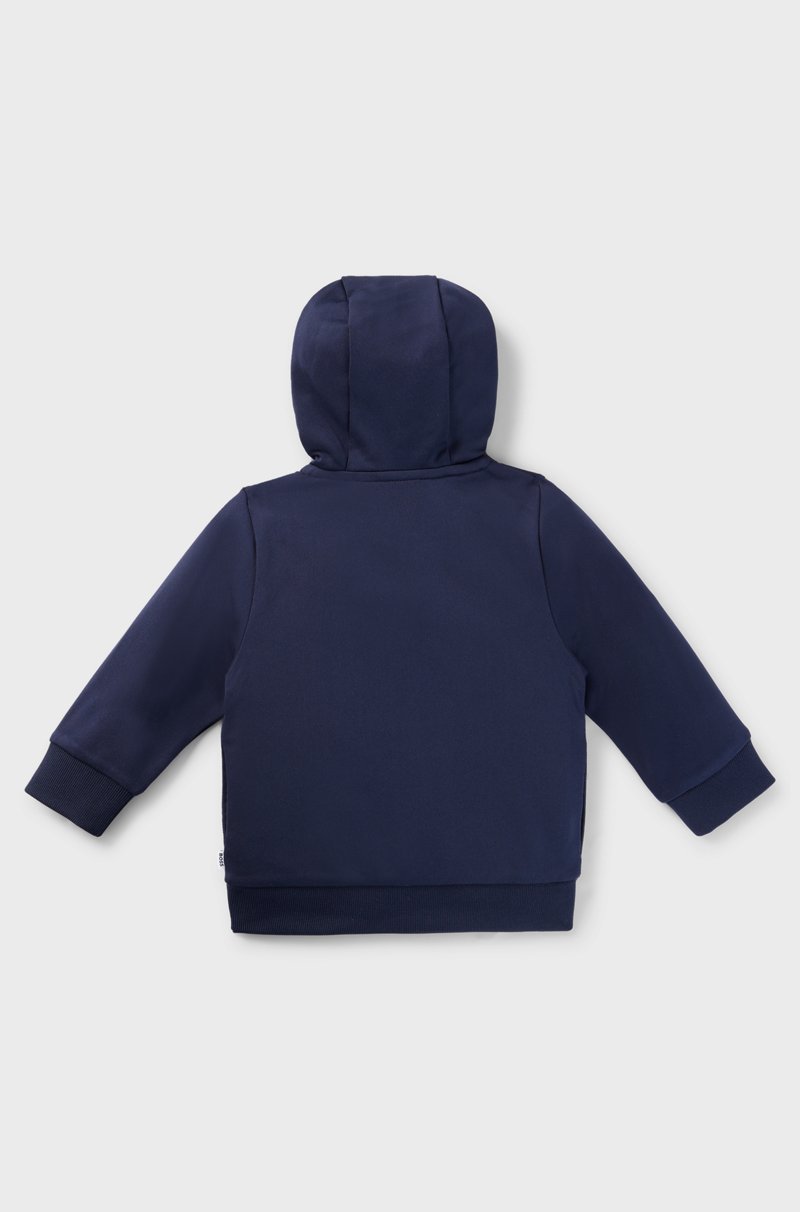 Hugo Boss Sudadera con capucha cremallera y logo bordado para niños Descuentos del mes