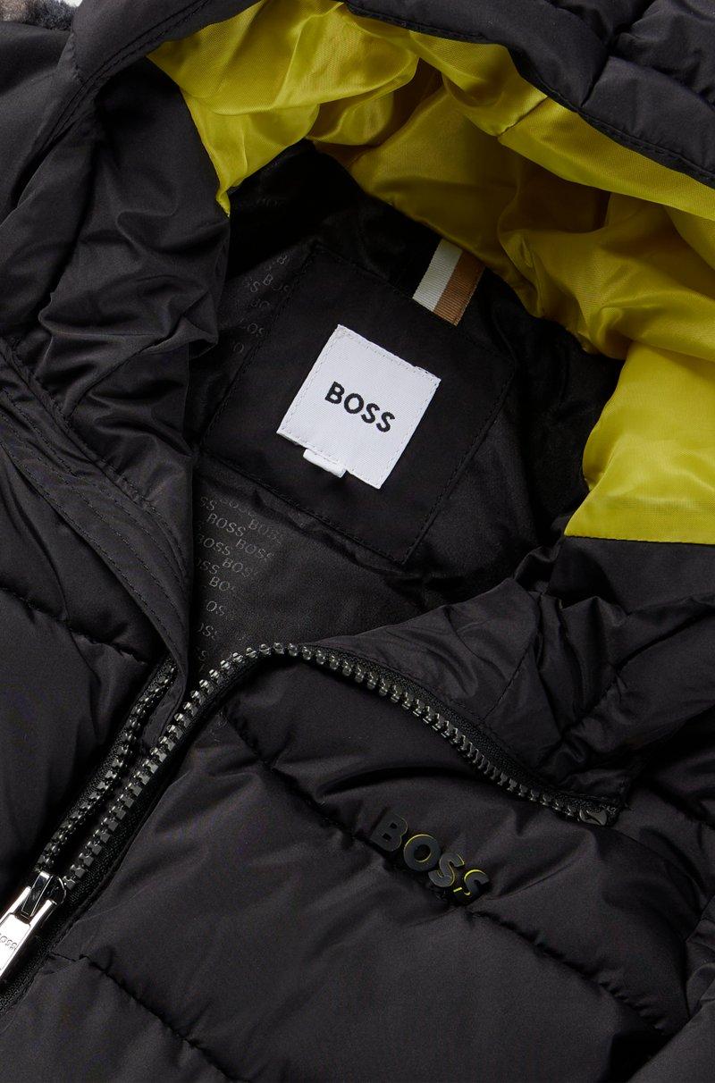 Hugo Boss Chaqueta con capucha y sherpa de camuflaje en la espalda para niños Última moda