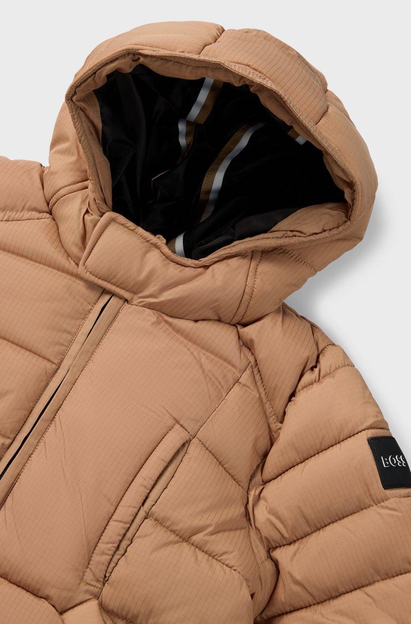 Hugo Boss Chaqueta acolchada para niños con insignia de logo de efecto goma Ofertas especiales