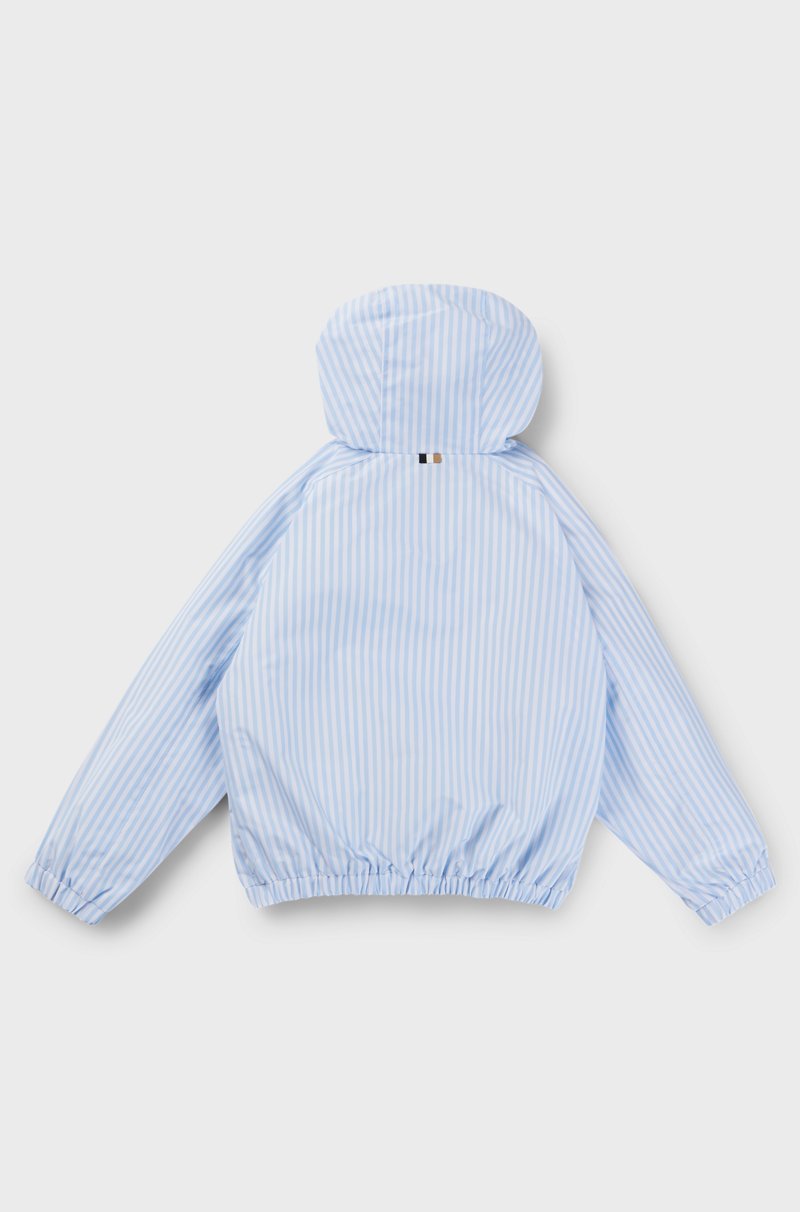 Hugo Boss Chubasquero para niños con capucha rayas y logo estampado Grandes ahorros