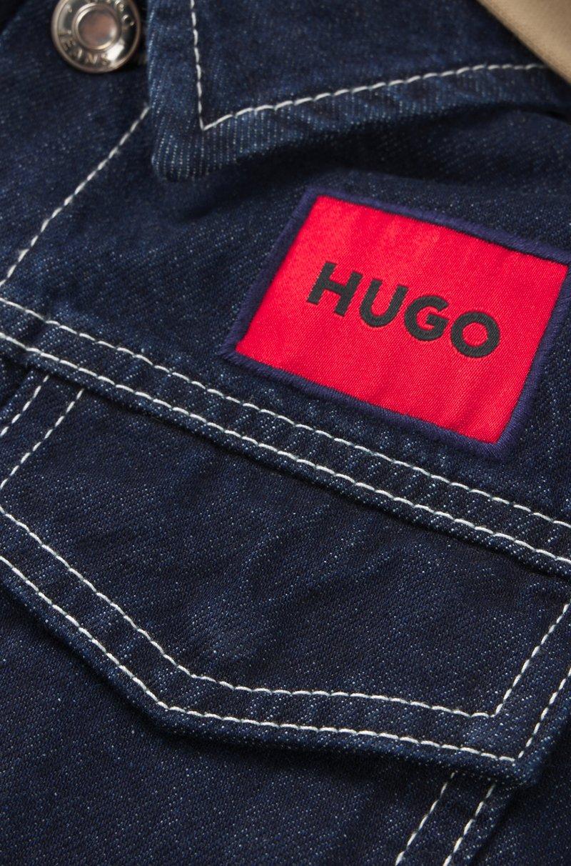 Hugo Boss Cazadora vaquera para niños con capucha extraíble de forro polar Rebajas de fin de temporada