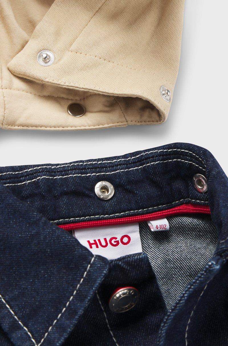 Hugo Boss Cazadora vaquera para niños con capucha extraíble de forro polar Rebajas de fin de temporada
