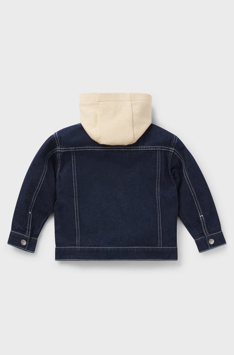 Hugo Boss Cazadora vaquera para niños con capucha extraíble de forro polar Rebajas de fin de temporada