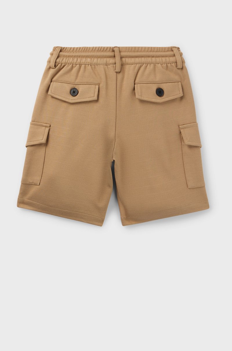 Hugo Boss Shorts cargo para niños en tejido elástico con cintura con cordón En línea