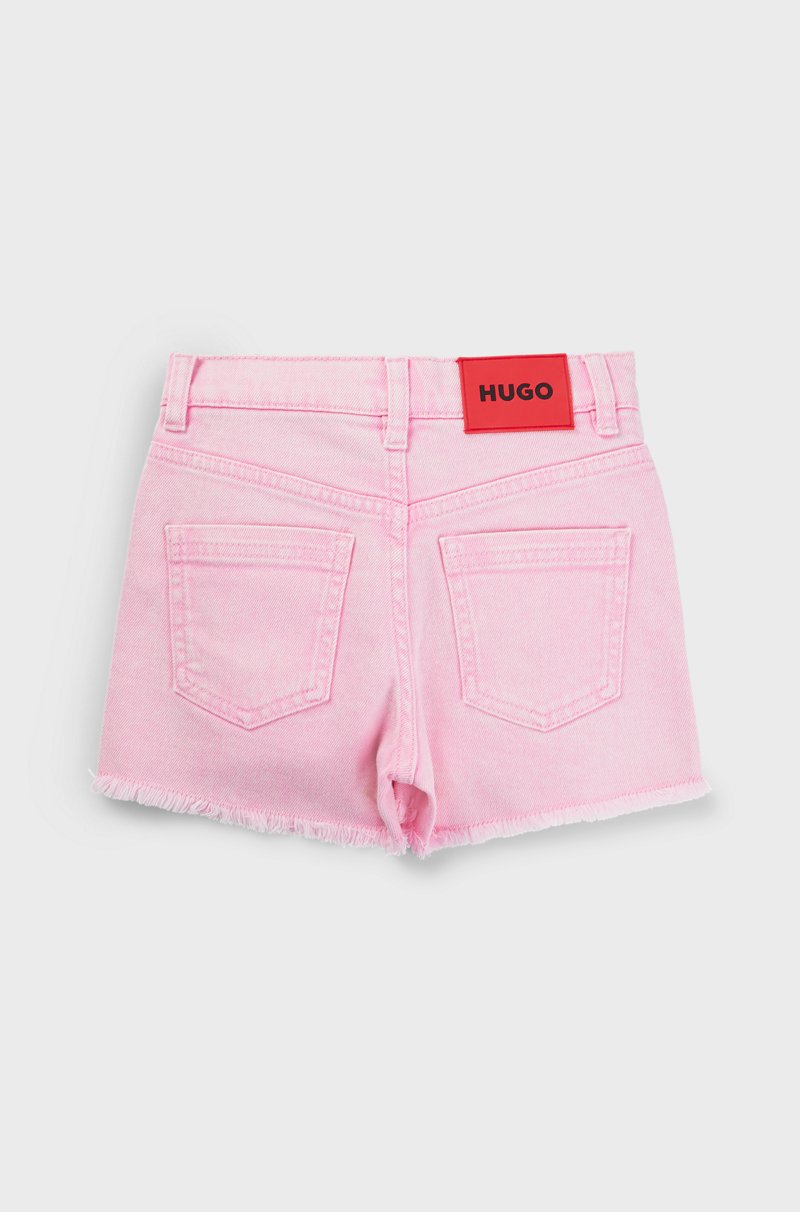 Hugo Boss Shorts para niños en denim elástico con costuras inspiradas en los wésterns Los más vendidos
