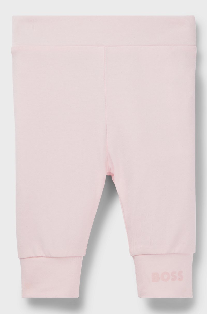 Hugo Boss Leggings para bebé en algodón elástico con logo estampado en el dobladillo