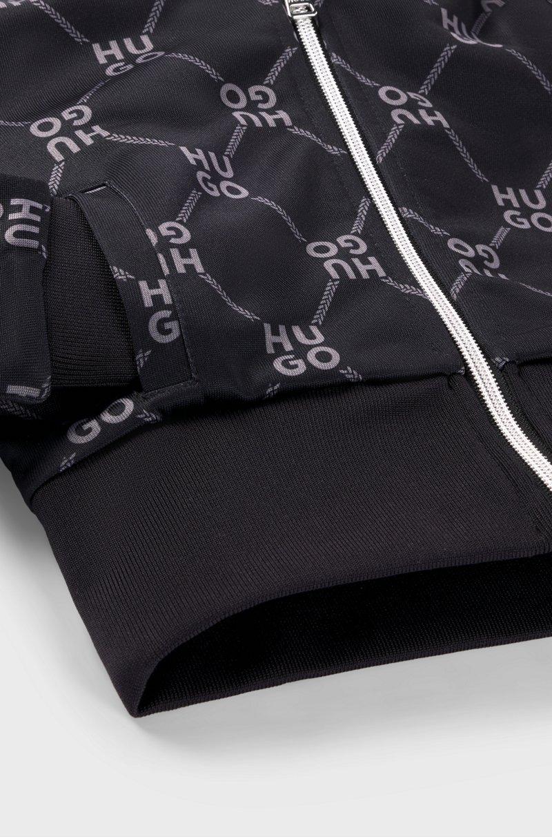 Hugo Boss Cárdigan de forro polar para niños con logos apilados Liquidación